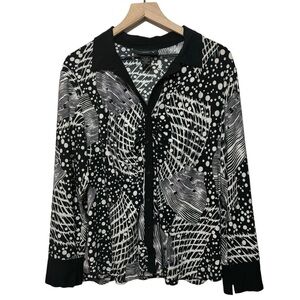 Venezia Button Up Blouse Size 18/20 Mixed Patterns Polka Dot